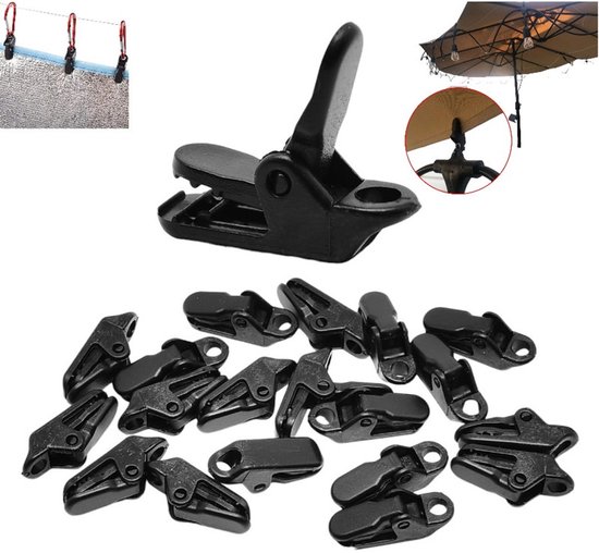 20 Stück, Windfeste Clips, Kunststoff-krokodilklemmen, Planenclips, Verriegelungsclips, Schwarz, 3,5 X 0,8 Cm, Zeltplanenclips, Für Planen, Für Dosen