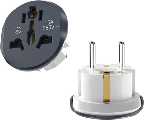 Eu-reiseadapter – 2-teiliges Steckeradapter-set, Deutschland/großbritannien Auf Eu – Universal-reisestecker Für Europa, China, Usa, Australien, Japan – 1