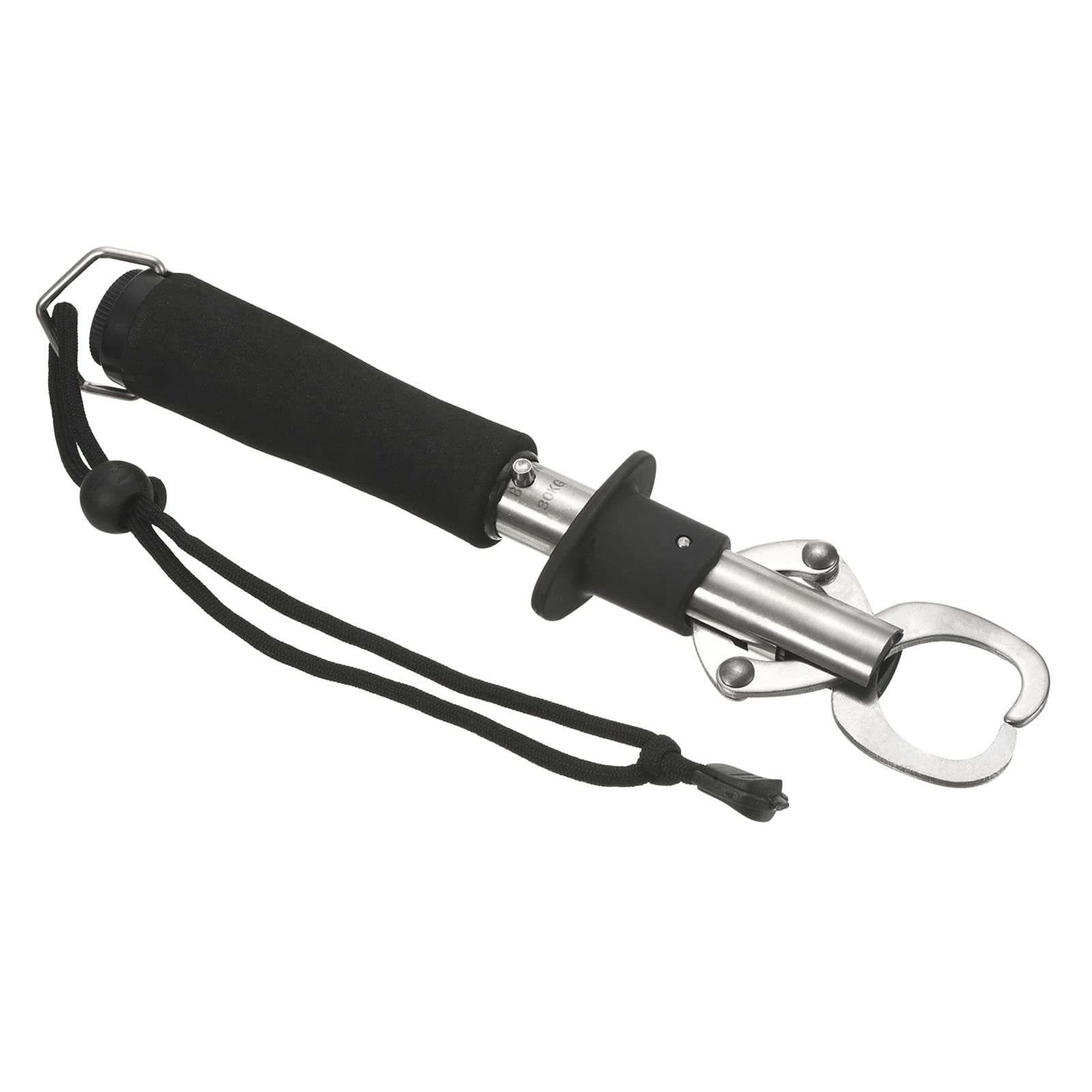 Fischklemme Mit Waage, Max. 30 Kg, Edelstahl-fischklemme Mit Befestigungsgurt Für Fische, Schwarz