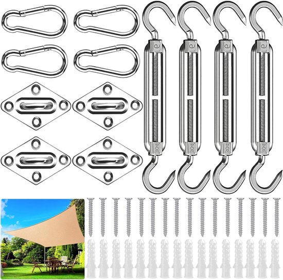 Sonnensegel-montageset – 44-teiliges Set – Edelstahl