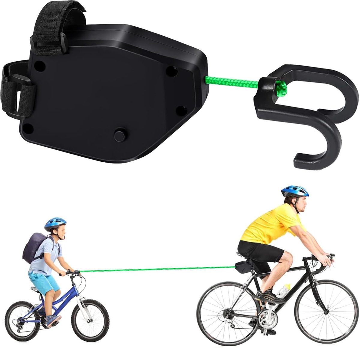 Elastisches Mountainbike-abschleppseil Für Kinder, Eltern-kind-abschleppgurt-set (schwarz)