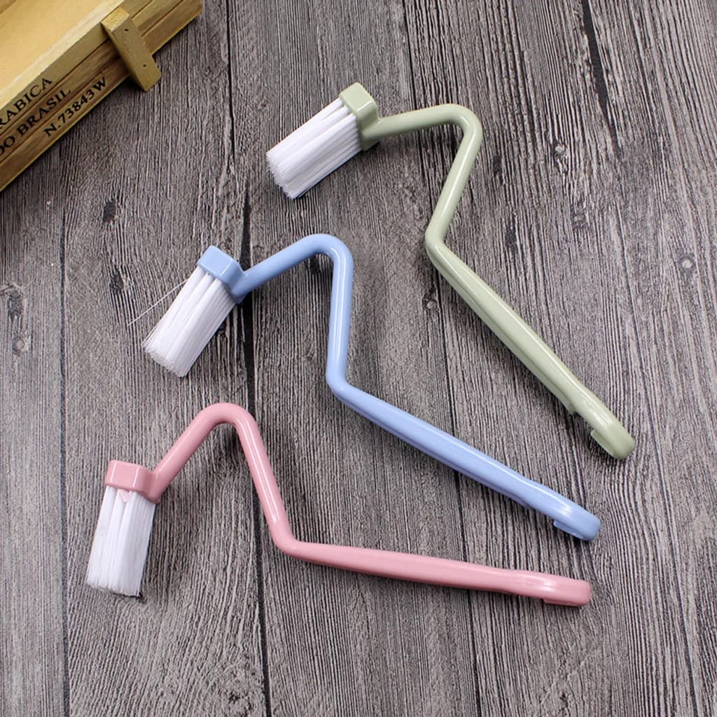 3-teiliges Wc-randbürsten-set, V-förmiger Kunststoff, Gebogen