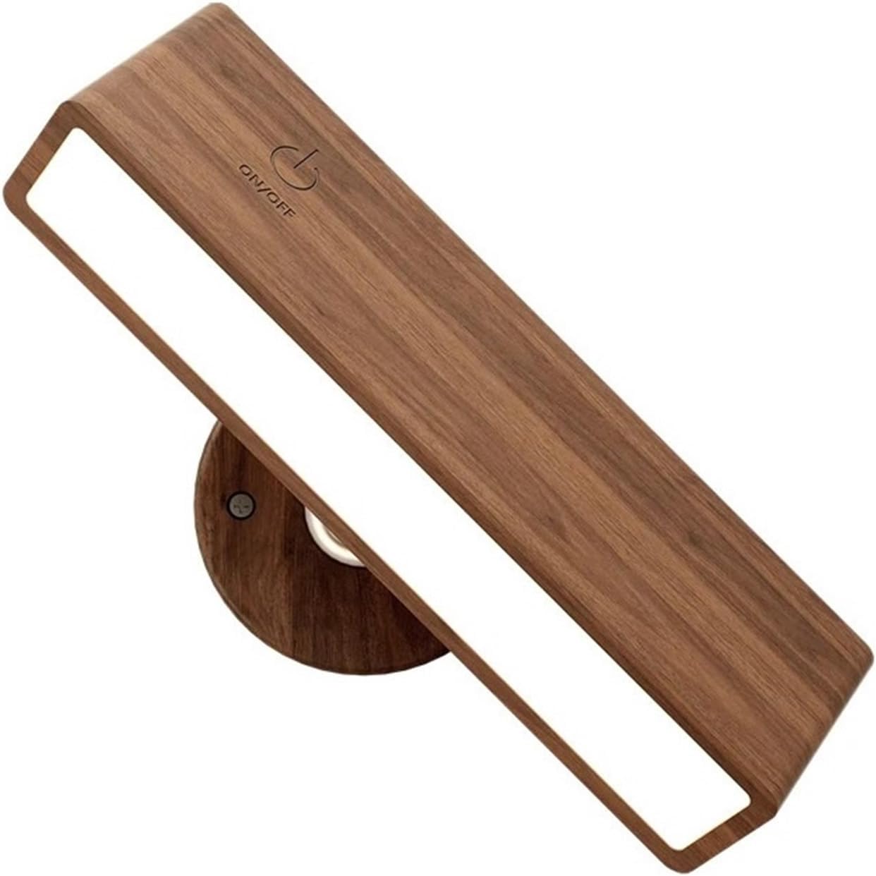 Nordische Wandleuchte Aus Holz, 360° Drehbar, Dimmbar, Mit Touch-bedienung Und Magnetbefestigung, Kabellos, Leselampe Für Schlafzimmer, Kompakt Und Hell, 1 Stück, Farbe: Schwarzwalnuss