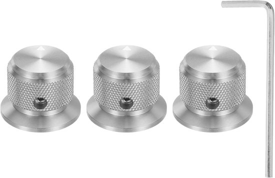 Aluminium-potentiometerknöpfe 1/4 Zoll 6 Mm Gitarrenknöpfe Universal-lautstärke- Und Tonreglerknöpfe Pfeilanzeige Silberner Lautstärkeregler