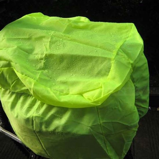 Fahrrad-regenschutzhülle, Wasserdichte Sattelabdeckung, Doppelte Fahrradtasche, Gepäckträger, Rucksack, Faltbar, Grün