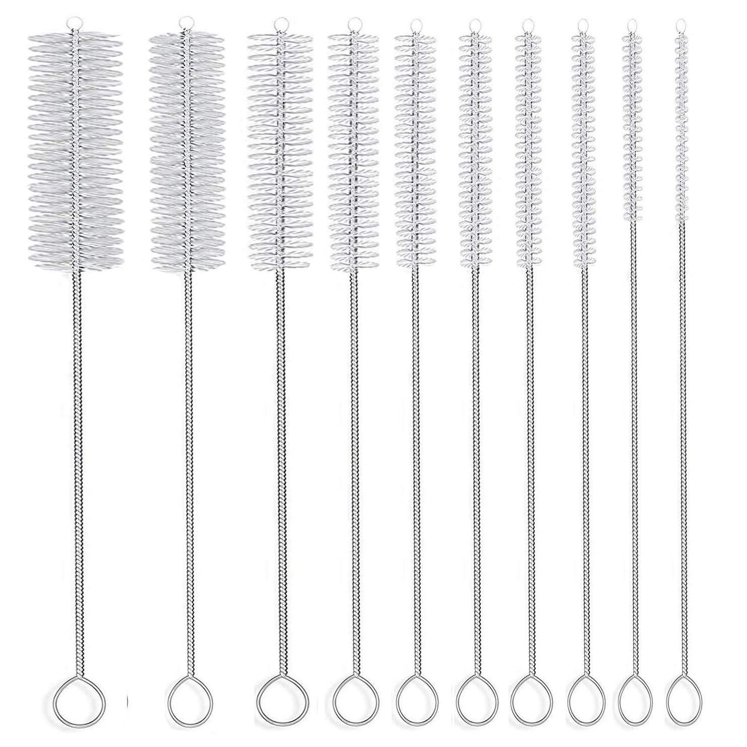 Lange Rohrbürste, Nylonrohrbürste 8 Zoll, 10 Verschiedene Durchmesser, 10-teiliges Set