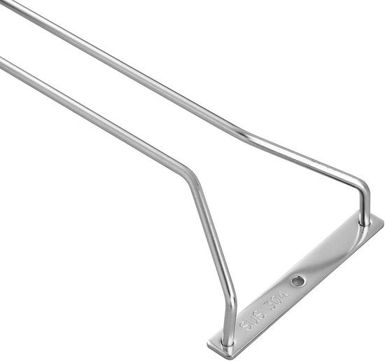 Hängender Weinglashalter Aus Edelstahl (34,5 X 11,3 X 5,5 Cm), Aufbewahrungsregal Für Weingläser Unter Küchenschränken Und Bars (silber)