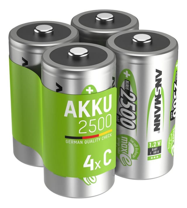 Akku c 2500mAh Baby NiMH 1,2V – 1000x wiederaufladbar (4 Stück) - Ansmann