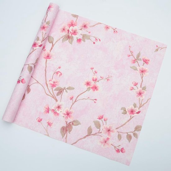 10 Blatt Xiao Hua Geschenkpapier Mit Rosa Prägung Und Goldgestempelten Blumen (53x53cm)