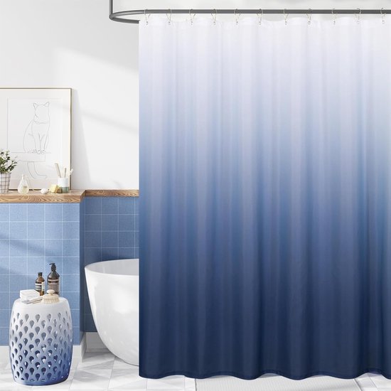 Schwarzer Duschvorhang Mit Anti-schimmel-wirkung – Verdicktes Polyestergewebe – 180 X 180 Cm – Schwarz