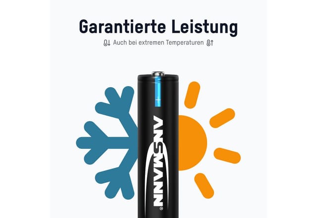 ANSMANN Akku Micro AAA, 1050 mAh NI-MH 1,2V, 4 Stück, hohe Kapazität