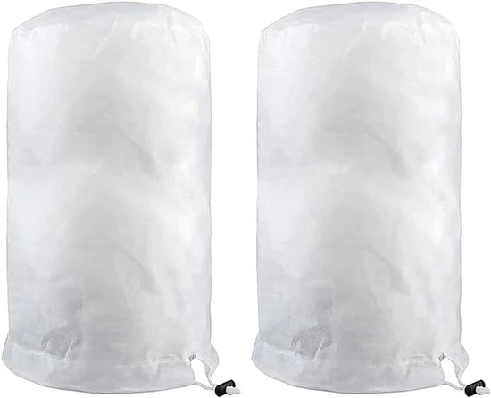2 Große, Runde Frostschutzhüllen Für Pflanzen Mit Reißverschluss Und Kordelzug – Wiederverwendbare Winter-pflanzenschutzhüllen (weiß, 250 X 350 Cm)