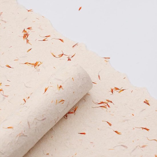 Blatt Xiao Hua Blumen, Geschenke, Geschenkkarton-geschenkpapier, Handgerissenes Blütenblatt-geschenkpapier (cremeweiß)
