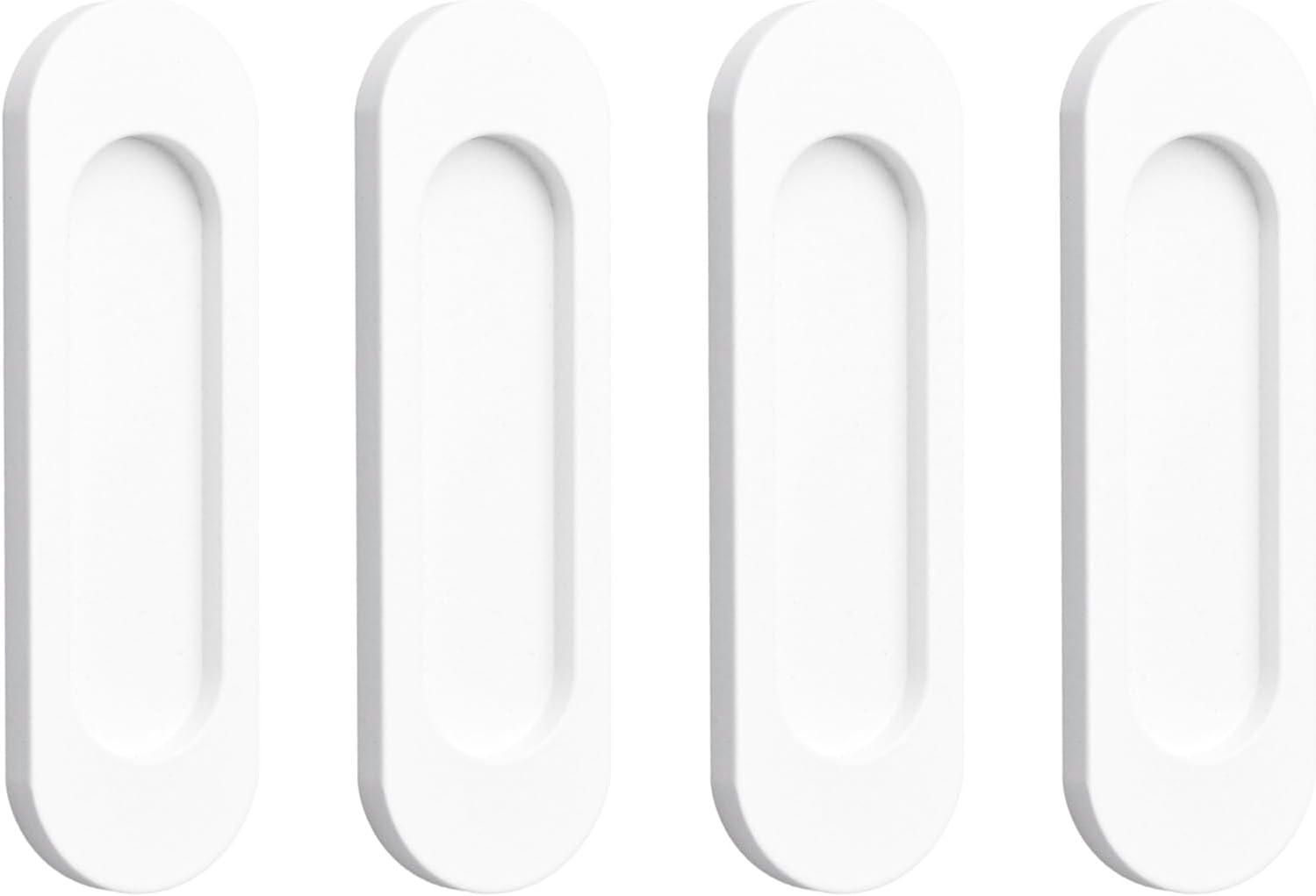 4-teiliges Set Ovaler Schiebetürgriffe – Selbstklebende Aluminiumgriffe Zur Verdeckten Montage – Für Schiebetüren, Schränke, Schubladen Und Kleiderschränke – Weiß – 150 Mm