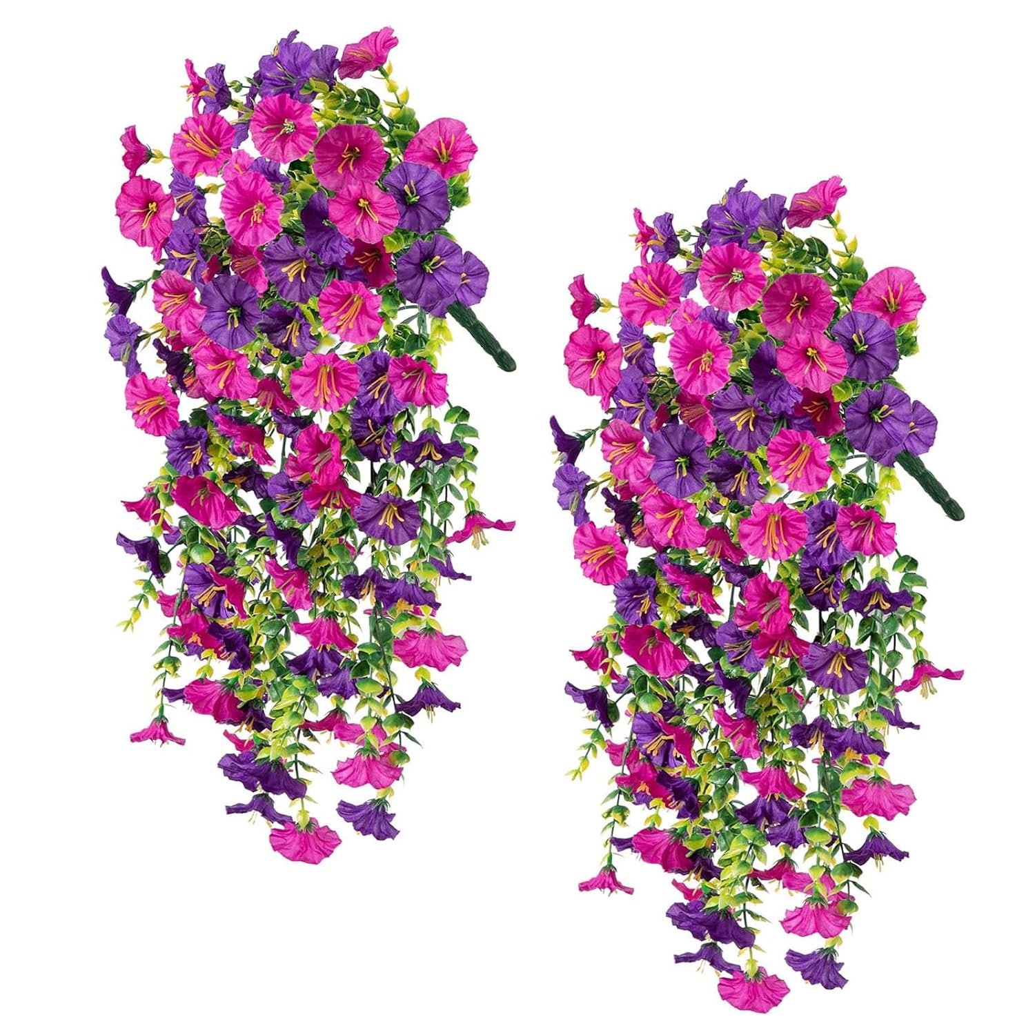 2er-pack Künstliche Hängeblumen, Pflanzen Und Plastikkörbe Für Zuhause, Garten, Terrasse Und Hochzeiten