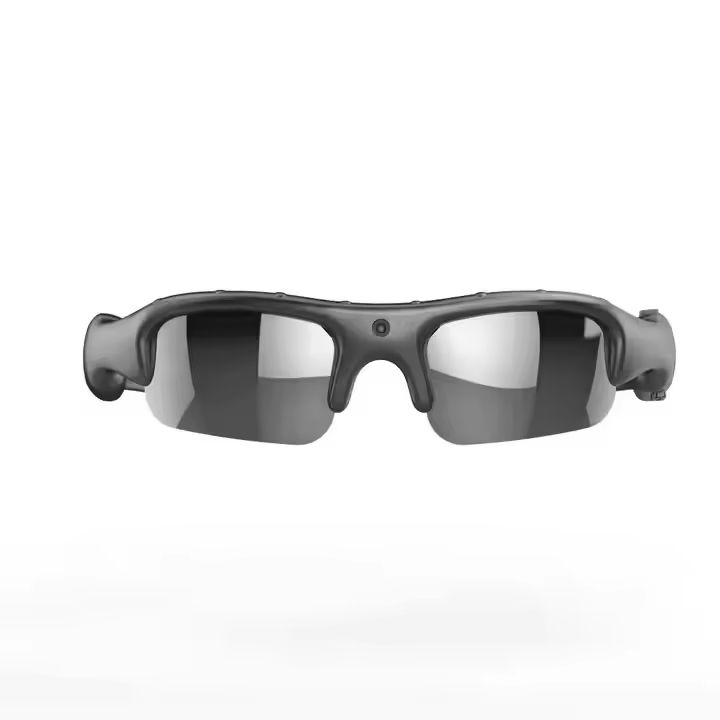 Schwarzer Outdoor-videorekorder, Sportbrillenkamera, Hochauflösende Outdoor-sportkamera, Smart-brille, Digitale Mini-videobrille.