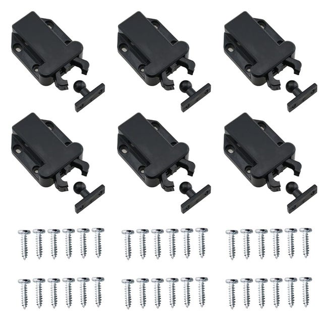 Automatischer, Federbelasteter Verriegelungsmechanismus, 6-teiliges Set, Berührungsempfindliches Schrankschloss, Grifflos, Nichtmagnetisches Schubladenschloss.