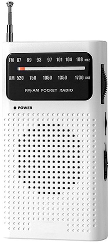 Batteriebetriebenes Transistorradio – Tragbares Am/fm-taschenradio – Notfallradio – Batteriebetriebenes Radio – Batteriebetriebenes Katastrophenradio – Weiß
