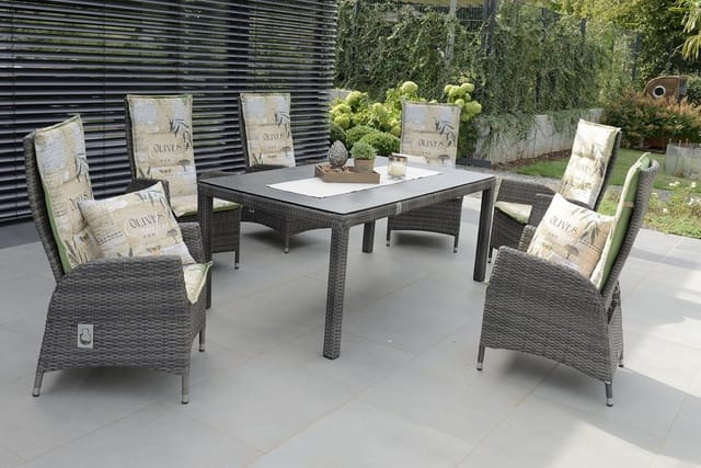 Go-de - Sesselauflage 120 x 50 x 7 cm grün beige Auflage Polster Kissen Sessel