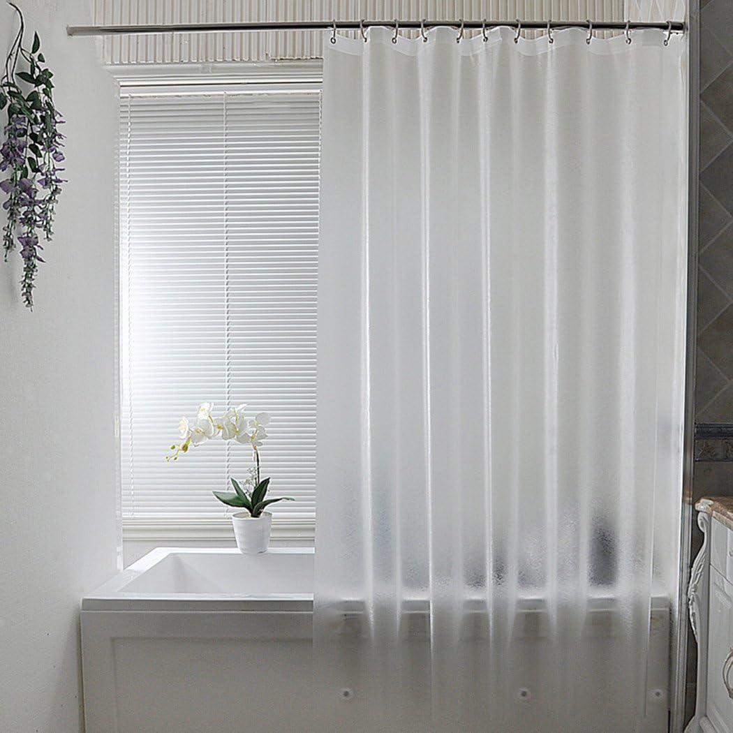 Extra Langer Duschvorhang Mit Matter Oberfläche [einzelner Vorhang] 180 Cm Breit 200 Cm Hoch + Gratis Haken - Dickes Duschvorhangfutter Für Die Dusche