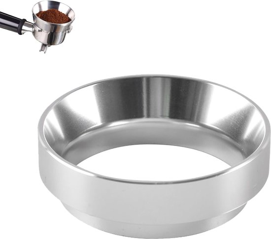 Espressofiltertrichter (58 Mm), Mit Vier Integrierten Magneten Gegen Kaffeepulverspritzer, Kaffeezubehör, Passend Für 58-mm-filtertassen, Silberfarben
