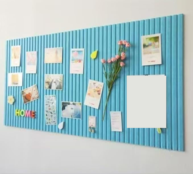 Pinnwand, Dekorative, Faltbare Fotowand Aus Filznadeln Mit Selbstklebendem Band Für Schule, Zuhause, Büro (seeblau)