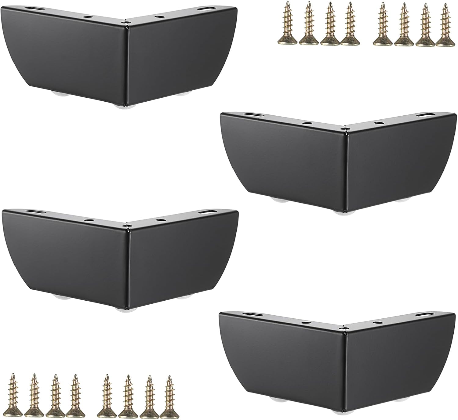 4-teiliges Set Metallmöbelbeine, 2 Zoll, Schwarz, Sofabeine, Schminktischbeine, Moderne Ottomanen-, Couchtisch- Und Schrankbeine, Dreieckig