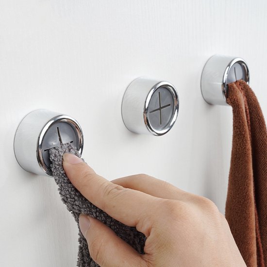 Drei Runde Handtuchhaken Mit Selbstklebender Rückseite, Hochwertiger Chromoberfläche, Einfache Montage, Für Badezimmer, Duschräume Und Außenwände