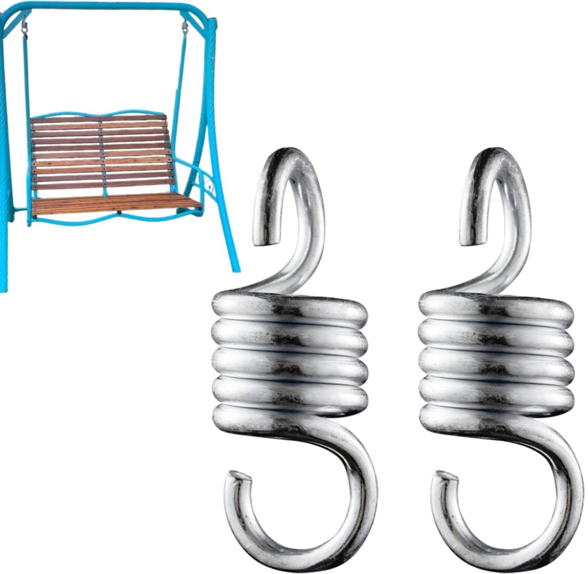 2-teilige Zugfeder, Silberfarben, 10,8 Cm, 3,9 Cm, Langlebig, Hohe Belastbarkeit, Für Hängesessel