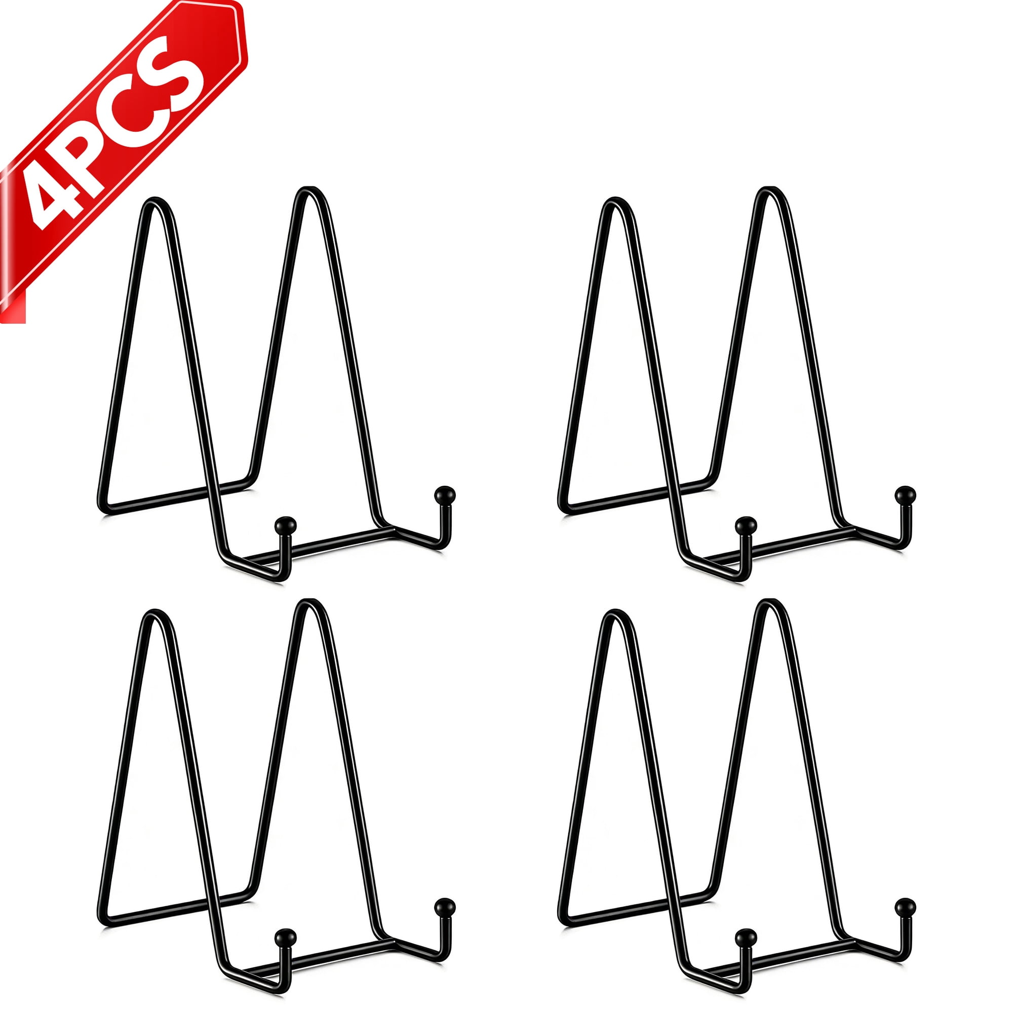 4-teiliges Metall-displaygestell Für Fotos, Kleine Bilderrahmen, Rezeptkarten, Postkarten, Sammelteller, Tischaufsteller, Schwarz.