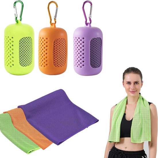 Schnelltrocknende Sporthandtücher Mit Silikonhüllen Tragbares Kühlhandtuch - Microphase Sporthandtuch Für Fitness Und Outdoor-sportarten (30 X 90 Cm, 3 Stück)