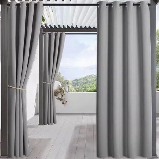 Wasserdichte Outdoor-vorhänge – Grau – 140 X 200 Cm – 2 Stück