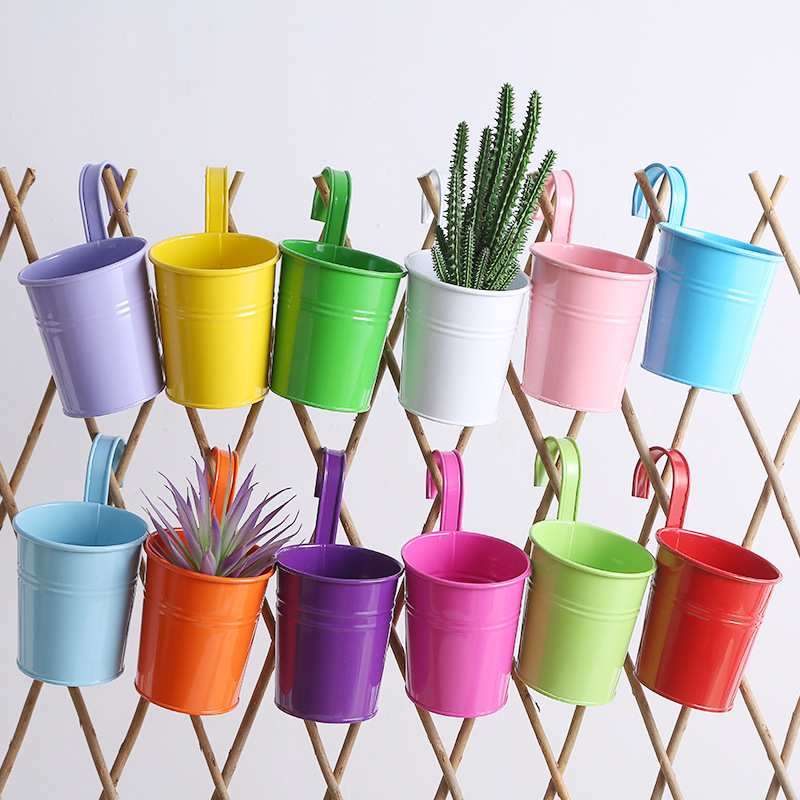 10 X Blumentopf Aus Metall, Vase, Hänge-, Balkon-, Garten-, Pflanzgefäß, Wohndekoration