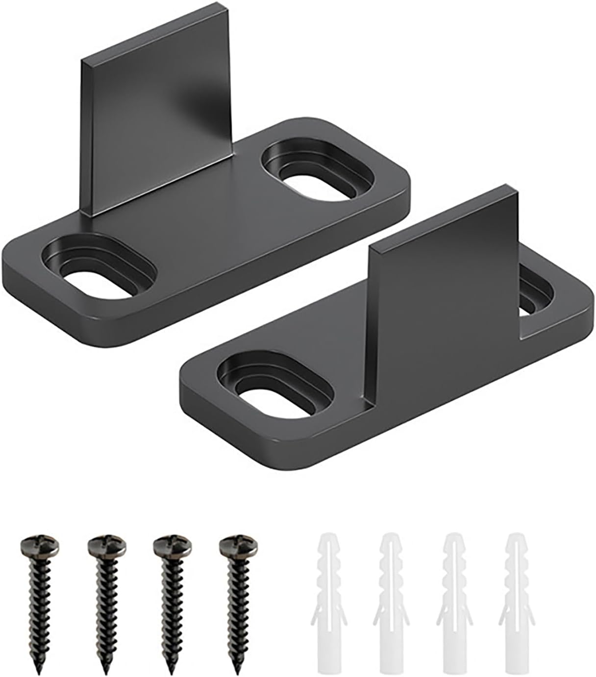 Schwarze Schiebetürschienen Für Scheunentore, Kunststoff-schiebetürschienen, Befestigungsmaterial, 4-teiliges Set