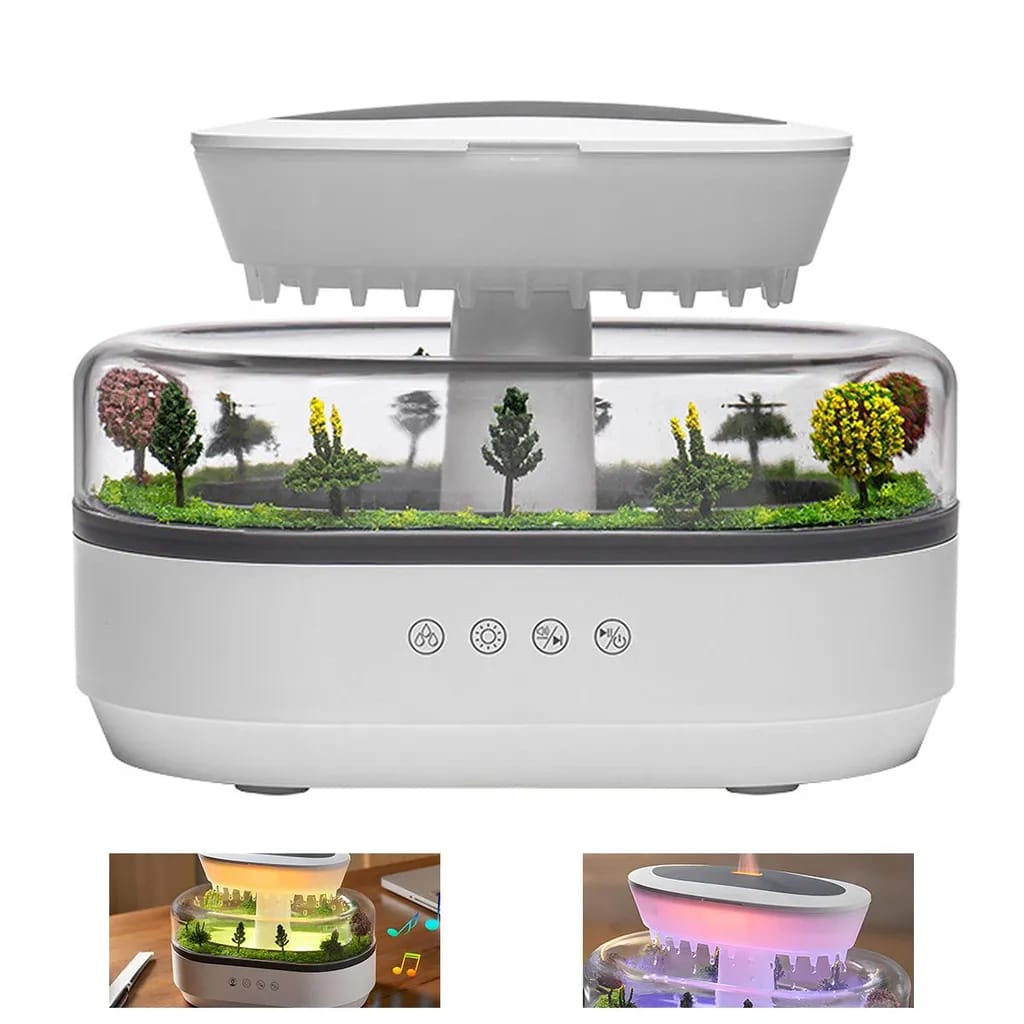 Raindrop Aroma-diffusor, 250 Ml, Luftbefeuchter, Led-nachtlicht, Weißes Rauschen, Natürliche Klangeffekte, Leise, Automatische Abschaltung, Beruhigend