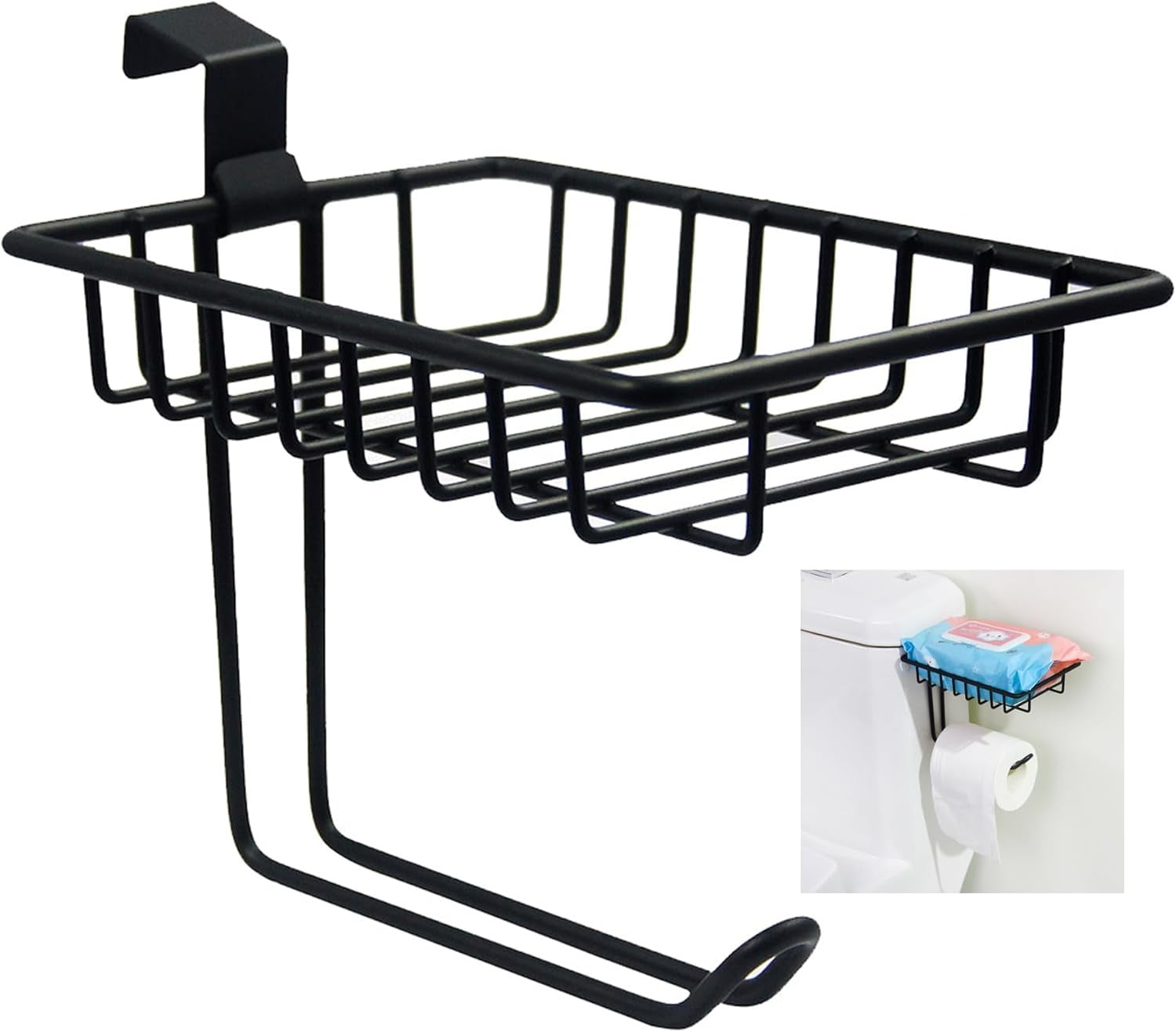 Toilettenpapierhalter Mit Ablage Für Badezimmer, Toilettenpapierhalter Über Dem Spülkasten, Toilettenpapierrollenhalter Für Küche, Badezimmer, Toilette (schwarz)
