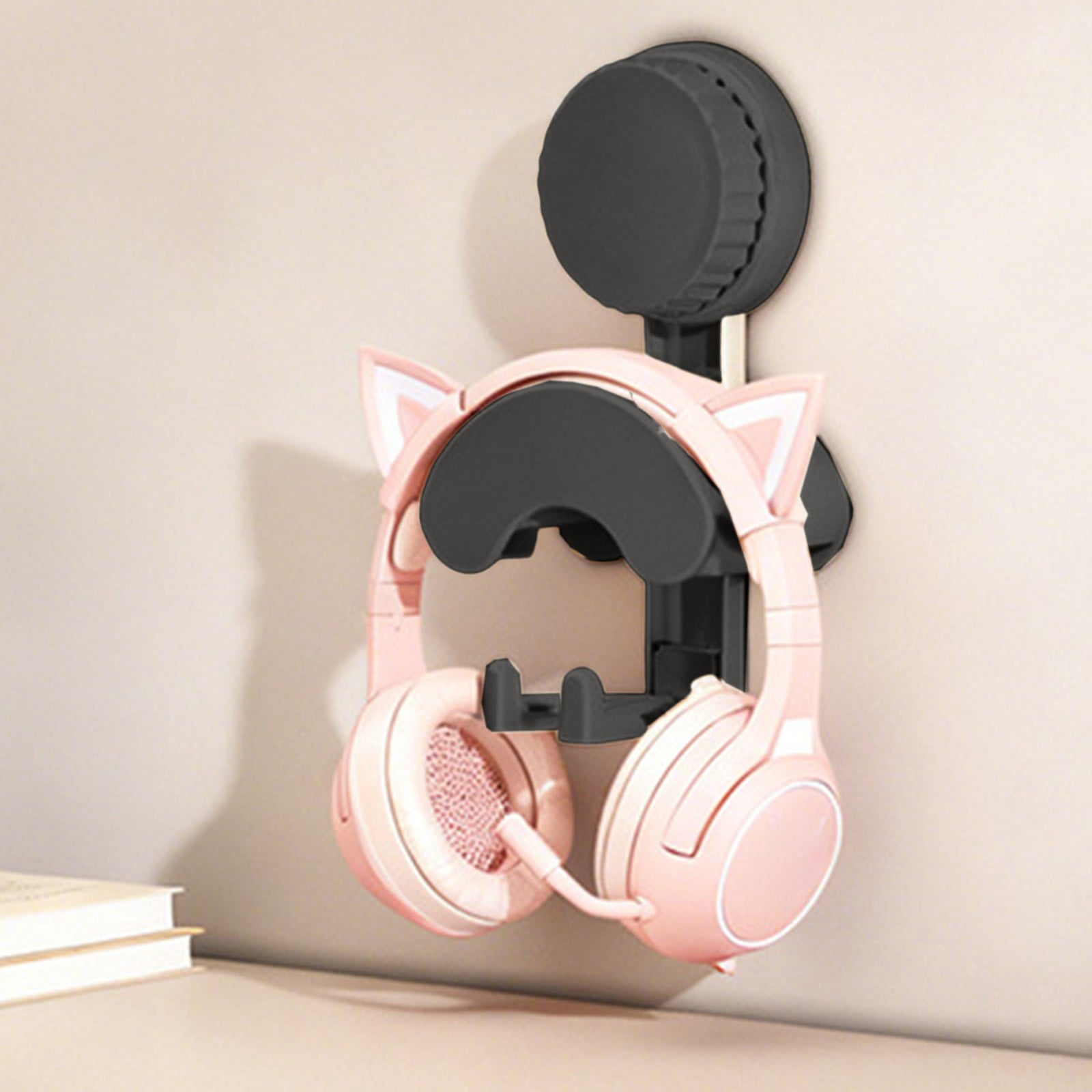 2 Kopfhörer-wandhaken Mit Saugnäpfen, Drehbar Ohne Bohren, Geeignet Für Gaming-headsets Und Kabel-/schlüsselorganizer (grau)