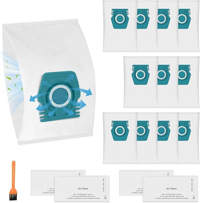 12er-pack Tu-staubbeutel Mit 4 Abluftfiltern Für Miele Pure Air Tu 3d Staubsauger, Parquet Silence & Cat & Dog Serien