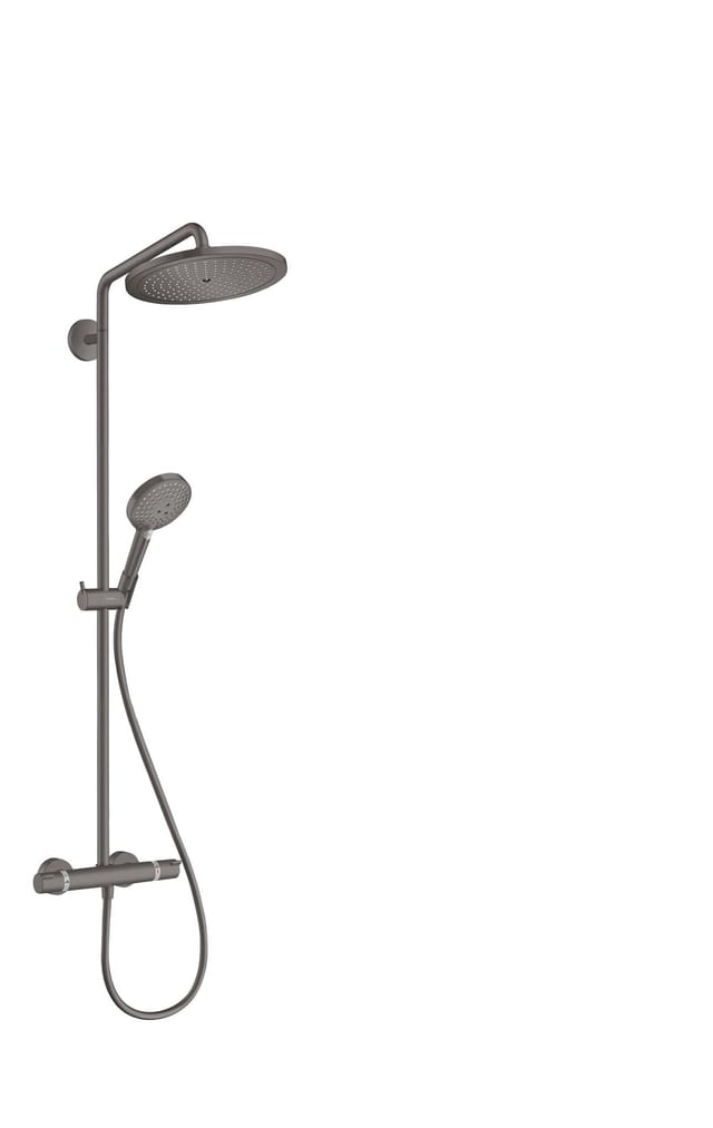 Croma Select s - Duschsäule Showerpipe 280 mit Thermostatbatterie, EcoSmart, schwarz chrom gebürstet 26891340 - Hansgrohe