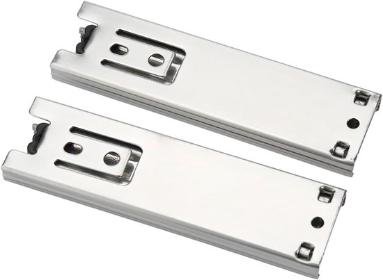 Ein Set Aus Zwei 12,7 Cm Mini-schubladenschienen – Seitlich Montiert – Silber