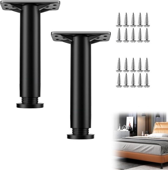 Zwei Verstellbare Möbelfüße - Nivellierfüße - Geeignet Für Schränke, Schubladen, Tische Und Sofas - Inklusive Befestigungsschrauben (verstellbereich 20-35 Cm).