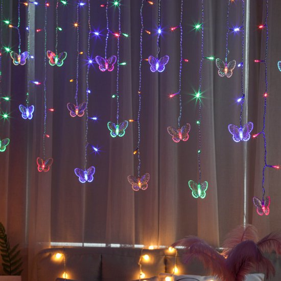 Lichterkette Mit Schmetterlingsfee, Led-flackern, Fernbedienung/dimmer, Für Kinder-/mädchenzimmer.