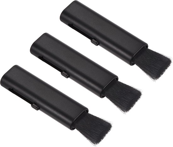 Tastaturreinigungsbürsten, 3er-pack Mini-teleskop-reinigungsbürsten Mit Sichtfenster, Geeignet Für Laptop-tastaturen, Schwarz.