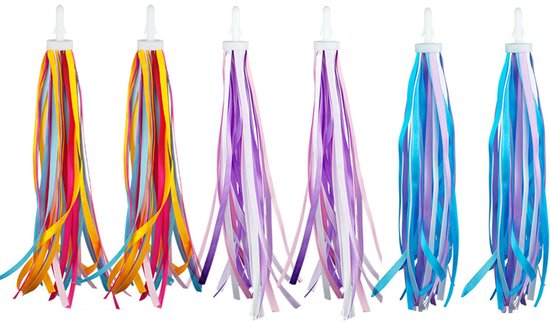 3 Paar Bunte Quasten Für Fahrrad- Und Rollerlenker (24 Cm)