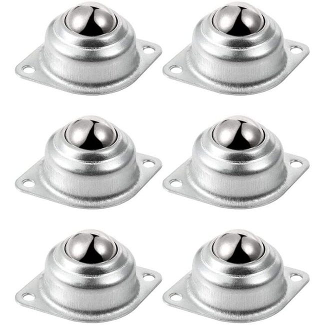 Sechs 25-mm-universal-möbelrollen Mit Kugellagern, Tragfähigkeit 35 Kg.