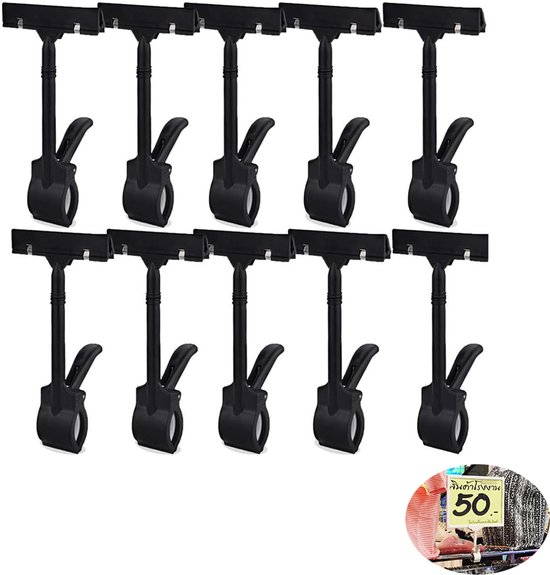 Preisschildclips Aus Kunststoff – Drehbarer Pop-up-clipständer – Vertikales Preisschildregal – Preisschildclip – Verstellbarer Clip – 10er-pack