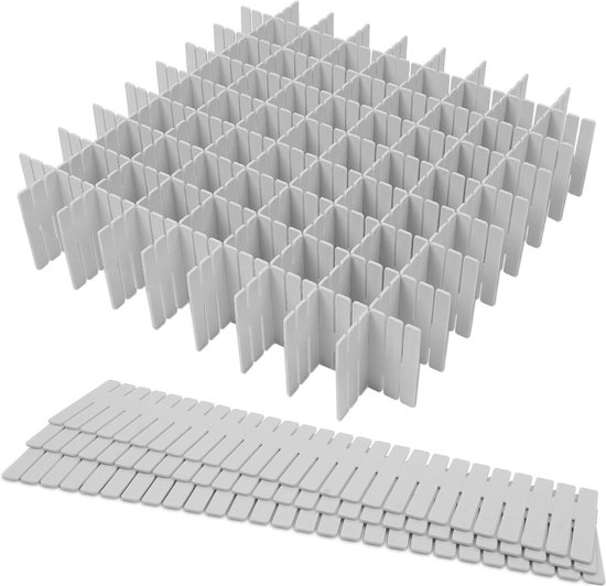 Verstellbare Schubladeneinteiler – 16-teiliges Schubladenorganizer-set Aus Netzgewebe – Graue Waschmaschine