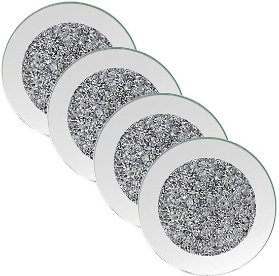 Untersetzer Aus Spiegelglas – 4-teiliges Set – 10 X 10 Cm