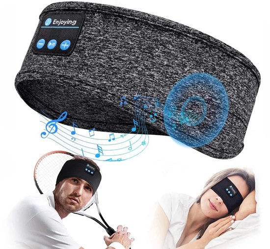 Graue Kabellose Schlafkopfhörer – Bluetooth-stirnband Für Seitenschläfer – Geräuschunterdrückung – Ultradünnes Design