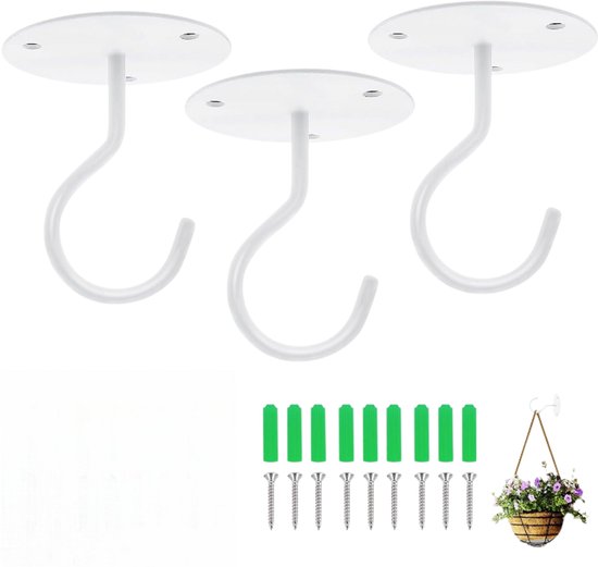 Haken, Robuste Metallkonstruktion, Balkonblumenkorbhaken, Pflanzenhänger, 6,5 X 7,5 Cm, Kann Zum Aufhängen Von Vogelfutterhäuschen, Laternen Und Windspielen Verwendet Werden